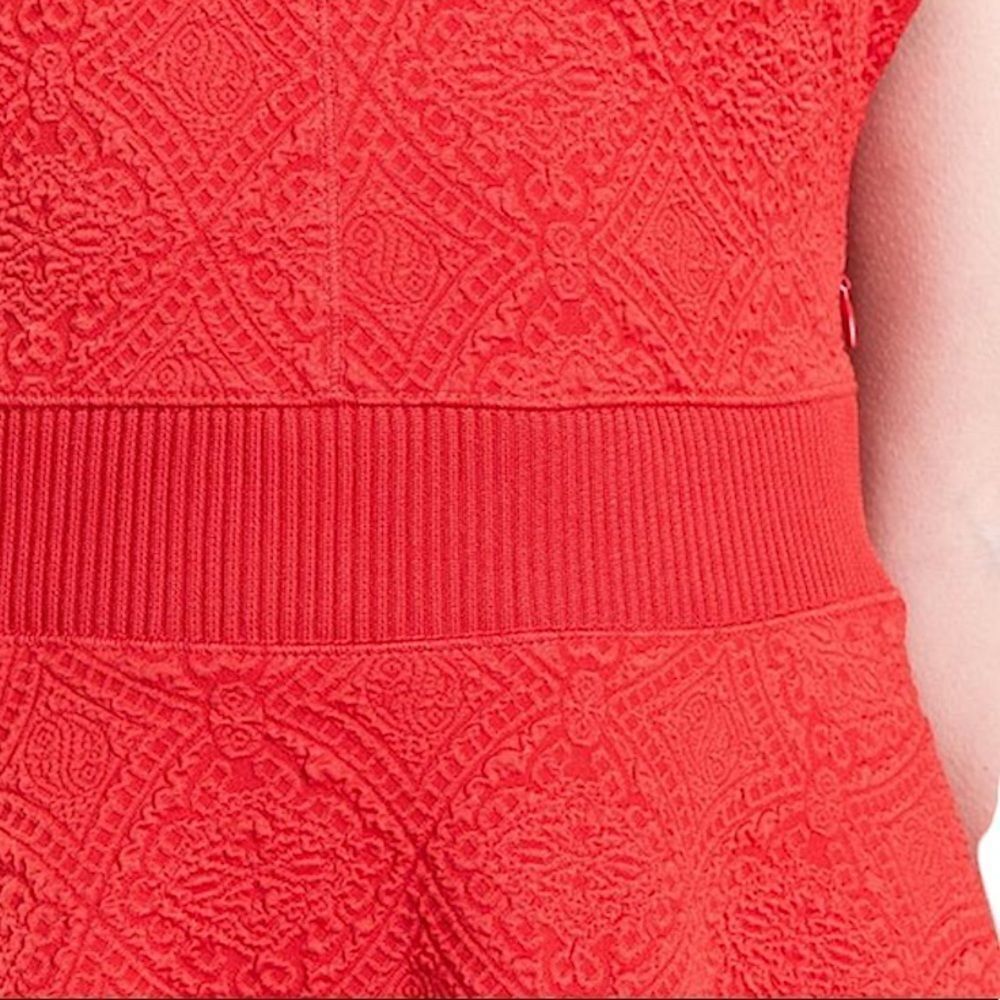 Opening Ceremony Medallion Jacquard Fit & Flare Red Dress - Picture 5 of 10